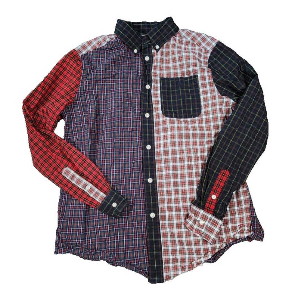 Polo Ralph Lauren Boys L 14-16 Patchwork Plaid Button Down Shirt Multi Color